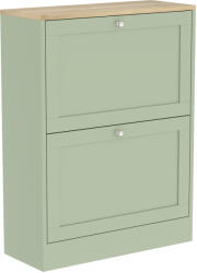 HomCom Dulap pentru încălțăminte 12 perechi, Dulap îngust cu 2 sertare, Polițe reglabile, 60 x 23, 5 x 80 cm, Verde | Aosom Romania (837-516V80LN) Pantofar