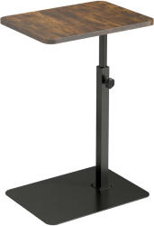 HOMCOM Măsuță laterală în formă de C, reglabilă pe înălțime, pentru canapea și pat, metal, maro rustic | Aosom Romania (83B-599V00RB)