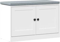 HomCom Bancă pentru pantofi cu pernă tapițată, 80x35, 5x52, 5 cm, alb | Aosom Romania (837-822V00WT) Pantofar