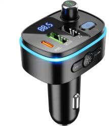 hoco. E62 Fast transmițător FM și încărcător auto, Bluetooth 5.0, 20W, Negru