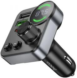 hoco. E86 încărcător auto și transmițător FM, 2 x USB-A, USB-C 30W, Negru