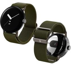 Spigen Lite Fit Strap Spigen Pixel Watch szíj 41mm Series, Nylon, Sportcsattal, Khaki (AMP07608) (AMP07608)
