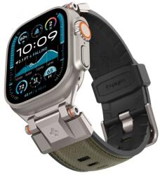 Spigen DuraPro Armor szíj Apple Watch 49mm/46mm/45mm/44mm/42mm-hez, Fonott nejlon, Katonai zöld (AMP09102) (AMP09102)