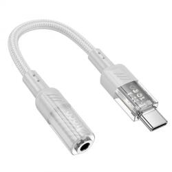 hoco. LS37 adapter, USB-C 3, 5 mm, 15 cm kábel, Szürke