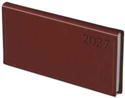 TopTimer Agendă de buzunar TOPTIMER Traditional T030, format orizontal, alb, cu pagini bordó, 2027 (T030T-002)