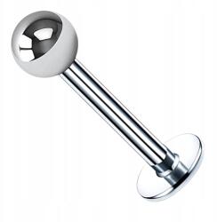 BIZU Fülbevaló Labret Piercing Acél Ch. 316L ezüst 1, 2 mm x 8 mm golyó 3 mm Piercing (LSW001/D8/3)
