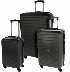  Műanyag utazó bőrönd szett 3 db-os 50 60 70 cm antracit (KO-FB5000450)