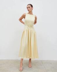 Pretty Lavish Sárga Szatén Maxi Ruha Gombokkal B23__M/L