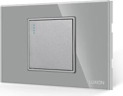 Luxion Intrerupator Simplu Mecanic LUXION cu Rama din Sticla Standard Italian 2/3M Gri (lxi-008-2gf-gy)