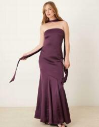 Pretty Lavish Lila Maxi Ruha Nyitott Vállú B23__M