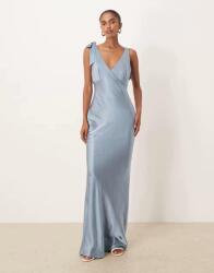 Pretty Lavish Kék Szatén Maxi Ruha B23__XS