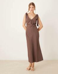 Pretty Lavish Barna Maxi Ruha V-neck B23__M