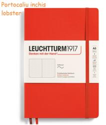 LEUCHTTURM1917 Caiet cu elastic A5, 125 file, LEUCHTTURM1917 Points portocaliu inchis lobster