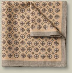 Charles Tyrwhitt Wool Silk Medallion Print Pocket Square - Stone
