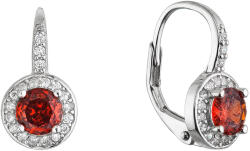 Pavona Kerek, cirkónia köves ezüst fülbevaló 11637.3 garnet (11637.3)