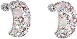 Pavona Rózsaszín Swarovski kristályos, félkör alakú ezüst lógós fülbevaló 31164.3 (31164.3 MAGIC ROSE)