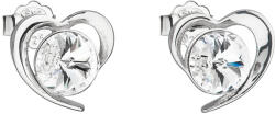 Pavona Fehér Swarovski kristályos, szív alakú ezüst bedugós fülbevaló 31259.1 (31259.1)