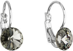 Pavona Kerek, szürke Swarovski kristályos divatékszer fülbevaló 51031.3 (51031.3 BLACK DIAMOND)