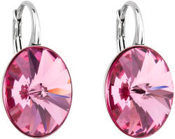 Pavona Ovális, rózsaszín Swarovski kristályos ezüst lógós fülbevaló 31275.3 (31275.3)