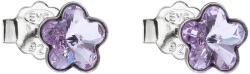 Pavona Lila Swarovski kristályos, virág alakú ezüst bedugós fülbevaló 31080.3 (31080.3 VIOLET)