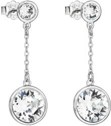 Pavona Kerek, fehér Swarovski kristályos ezüst lógós fülbevaló 31269.1 (31269.1)
