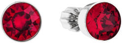 Pavona Kerek, piros Swarovski kristályos ezüst bedugós fülbevaló 31113.3 ruby (31113.3)