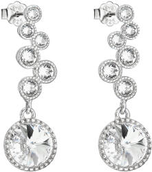 Pavona Kerek, fehér Swarovski kristályos ezüst lógós fülbevaló 31265.1 (31265.1)