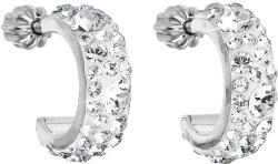 Pavona Fehér Swarovski kristályos félkör alakú ezüst fülbevaló 31118.1 krystal (31118.1 KRYSTAL)