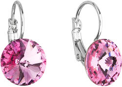 Pavona Kerek, rózsaszín Swarovski kristályos divatékszer fülbevaló 51002.3 rose (51002.3 ROSE)