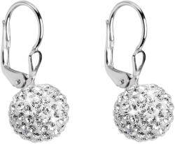 Pavona Fehér Swarovski kristályos, gömb alakú ezüst lógós fülbevaló 31110.1 (31110.1)