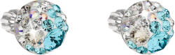 Pavona Kerek, kék Swarovski kristályos ezüst bedugós fülbevaló 31336.3 light turquoise (31336.3)