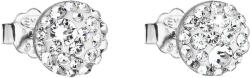Pavona Kerek, fehér Swarovski kristályos ezüst bedugós fülbevaló 31136.1 (31136.1 KRYSTAL)