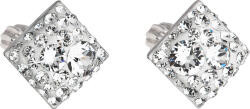 Pavona Rombusz alakú, fehér Swarovski kristályos ezüst bedugós fülbevaló 31169.1 (31169.1 KRYSTAL)