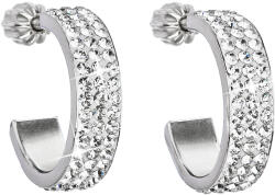 Pavona Fehér Swarovski kristályos félkör alakú ezüst fülbevaló 31119.1 (31119.1 KRYSTAL)