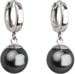 Pavona Ezüst lógós fülbevalók kerek, szürke Swarovski gyönggyel 31151.3 (31151.3 GREY)