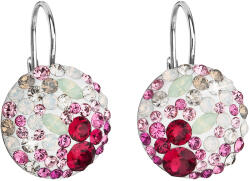 Pavona Kerek, különböző színű Swarovski kristályos ezüst lógós fülbevaló31176.3 sweet love (31176.3)