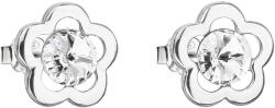 Pavona Fehér Swarovski kristályos, virág alakú ezüst bedugós fülbevaló 31254.1 (31254.1)