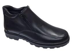 SCV Ghete barbati casual din piele naturala, cu doua fermoare, imblanite, Masuri 45, 46 SCV702N, marimea 45