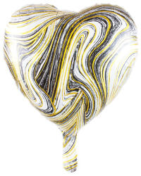 Balloons4party Balon Folie Inima marble negru 45cm - articole-petreceri - 7,99 RON