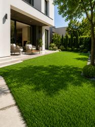 Crown Gazon Artificial Premium, Lungime Fir 38 mm, Latime 4m, Marime 400 x 300 cm, 3 Nuante de Verde, Fire Drepte si Carliontate, Imitatie Perfecta Gazon Natural, Polipropilena, Curte, Terasa, Piscina