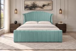 nuko Pat tapițat din catifea Velluto Line 180×200 cm, verde marin, cu ladă de depozitare