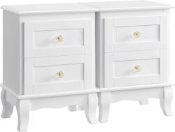 VASAGLE Set 2 noptiere VASAGLE albe din MDF cu 2 sertare, 39 x 31 x 53 cm (EZ-RDN012)