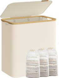 Songmics Cos de rufe SONGMICS pliabil, 3 compartimente detasabile, 150L, crem (EZ-LCB515W01)