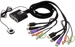 ATEN 2-portos HDMI KVM USB2.0 mini, audio, 1, 2 méteres kábel, DO (CS692)