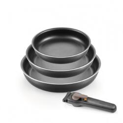 Tescoma Set vase de gatit Tescoma VARIO, 4 piese, cu maner detasabil, negru (13307872)