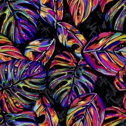 Heko Panels Textil anyag, Többszínű Monstera, Poliészter 100%, 210g/pm, Méret: 100cm x 155cm (DX148)