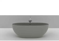 Teko Cada freestanding, Teko Nubia, din compozit mineral, cu preaplin, 157x65 cm, finisaj Gelcoat grey stone mat (TEKB-3-GSM) - bagno