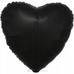 Amscan Lustre Black fólia lufi, szív alakú, 43 cm