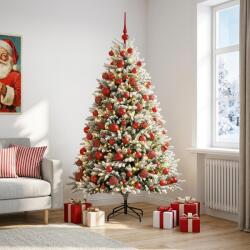  Brad de Crăciun artificial cu globuri 180 cm 300 LED-uri (3466855-3466855)