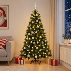 vidaXL Brad de Crăciun artificial cu glob 180 cm 300 LED-uri Alb cald (3466926-3466926)